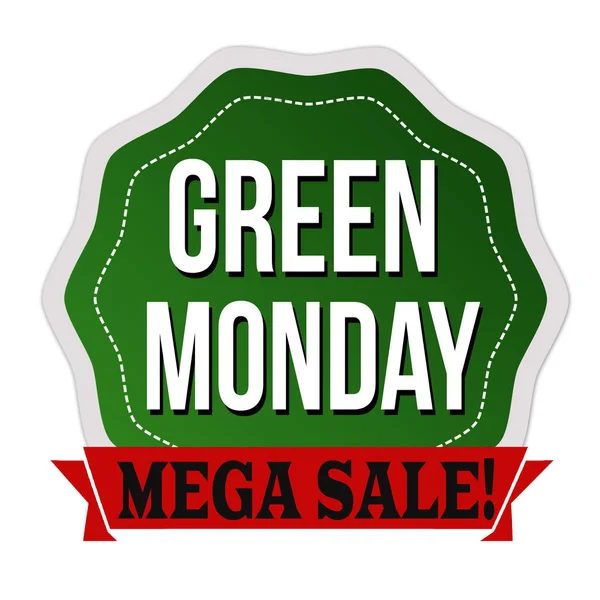 Grön måndag etikett eller klistermärke — Stock vektor