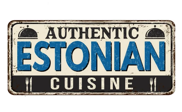 Otantik Estonya mutfağı vintage paslı metal işareti
