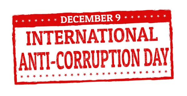 Día internacional contra la corrupción sello de goma grunge — Archivo Imágenes Vectoriales