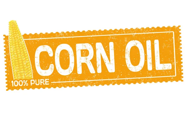 Corn oil grunge rubber stamp — Stock Vector