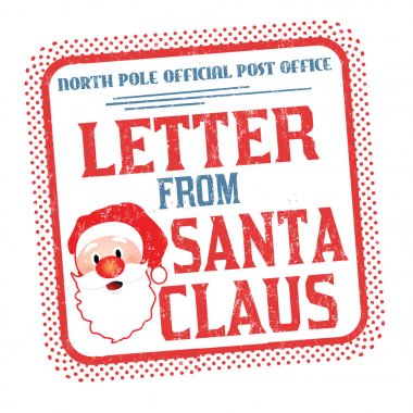 Santa grunge lastik damga gelen mektuplar