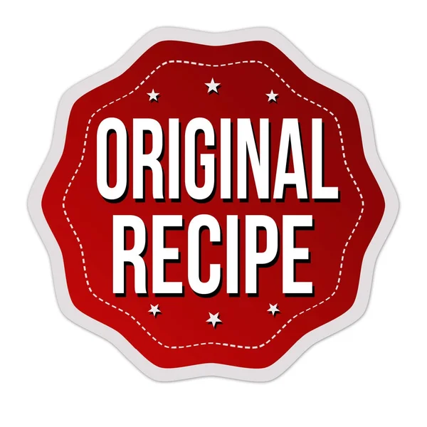 Original recipe label or sticker — Stock Vector