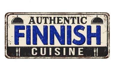 Otantik Fin mutfağı vintage paslı metal işareti