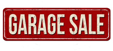 Garaj satışı vintage paslı metal işareti 