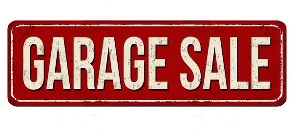 Garaj satışı vintage paslı metal işareti — Stok Vektör