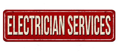 Elektrikçi hizmetler vintage paslı metal oturum 