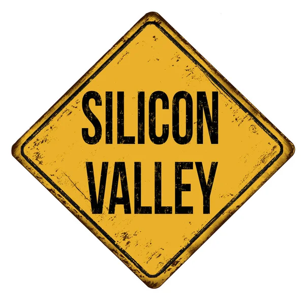 Silicon Valley vintage rusty metal sign — Stock Vector