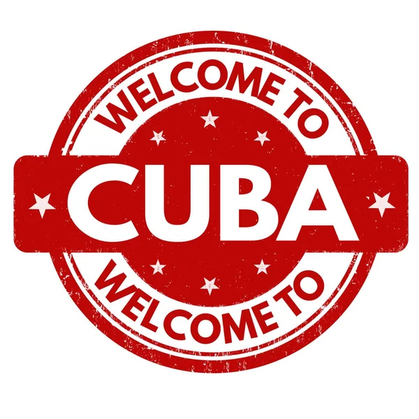 Bienvenido a Cuba firma o sello — Archivo Imágenes Vectoriales