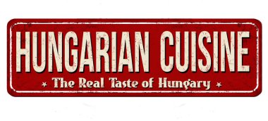 Macar mutfağı vintage paslı metal işareti