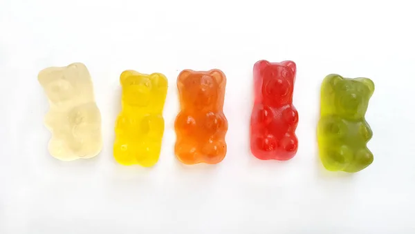 Fem frukt tuggummi godisbjörnarna — Stockfoto