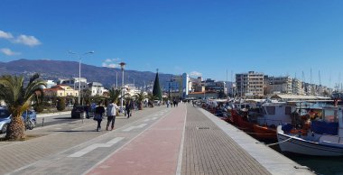 Volos, Yunanistan - 27 Aralık 2017: Güzel bir şehir Volos, Yunanistan