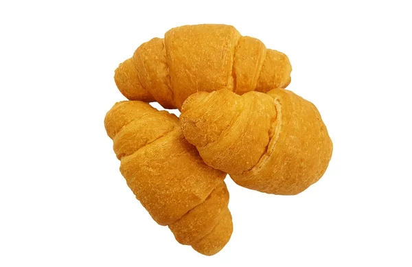 Friss croissant, fehér háttér — Stock Fotó