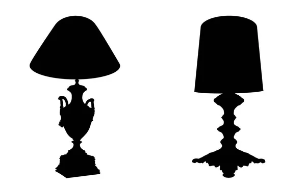 Table lamps on white background — Stock Vector