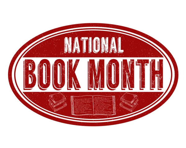 Εθνικό κέντρο βιβλίου μήνα grunge καουτσούκ σφραγίδα — Διανυσματικό Αρχείο