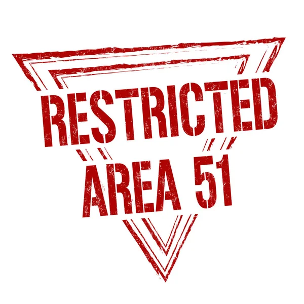 Restricted area 51 grunge rubber stamp — Stock Vector
