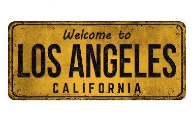 Los Angeles vintage paslı metal işareti için hoş geldiniz