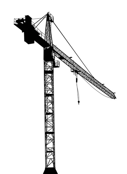 Grue de construction sur fond blanc — Image vectorielle