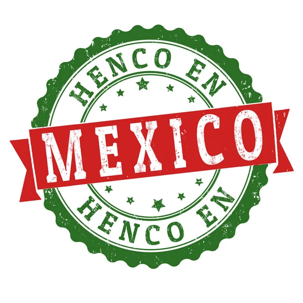 ヘンコ en メキシコ (メキシコ製) グランジ ゴム印 — ストックベクタ