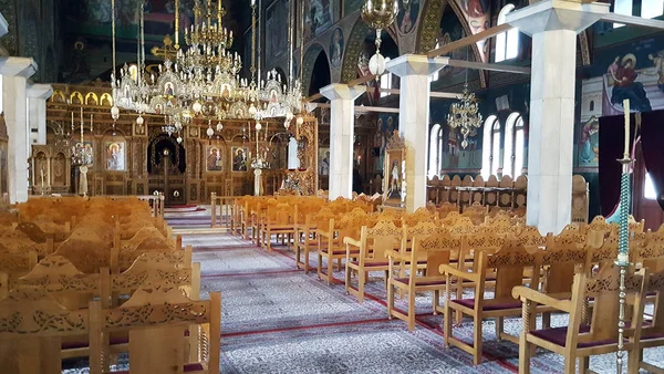 The interior of the orthodox church in Greece — Stock Photo, Image