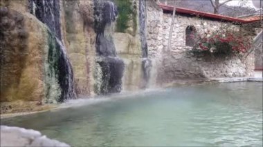 Şelale ve Loutra Pozar, Aridaia Makedonya, Yunanistan, kaplıca Havuzu