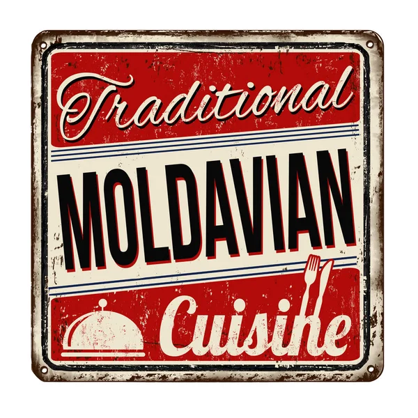 Cucina tradizionale moldava vintage segno metallo arrugginito — Vettoriale Stock