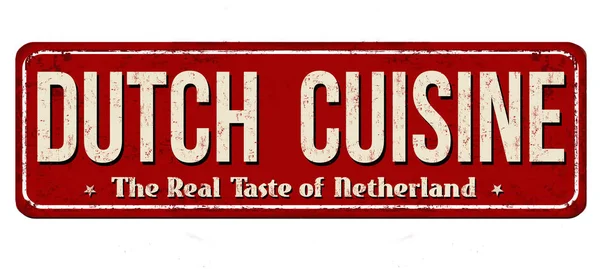 Cucina olandese vintage segno metallo arrugginito — Vettoriale Stock