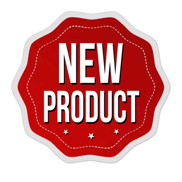 Nieuw productlabel of sticker op een witte achtergrond, vectorillustratie — Stockvector