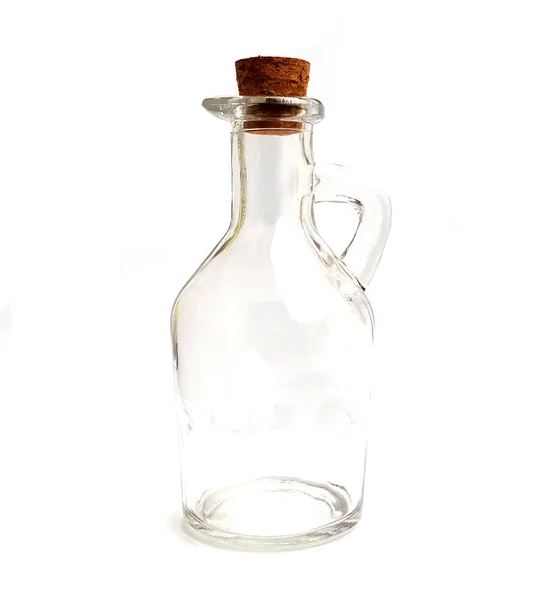 Empty oil jar over white background — Stock Photo, Image