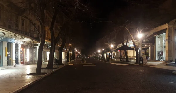  Tarihi Merkezi, Korfu, Corfu Island, Yunanistan gece sahnede