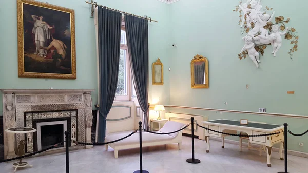 CORFU, GRÉCIA - 21 de janeiro de 2018: Interior do palácio Aquiles da Imperatriz da Áustria Isabel da Baviera na ilha de Corfu, Grécia — Fotografia de Stock