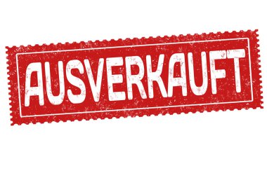 Almanca dil (Ausverkauft) grunge lastik damga üzerinde satıldı.