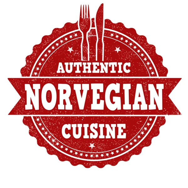 Auténtica cocina norvegana grunge sello de goma — Vector de stock