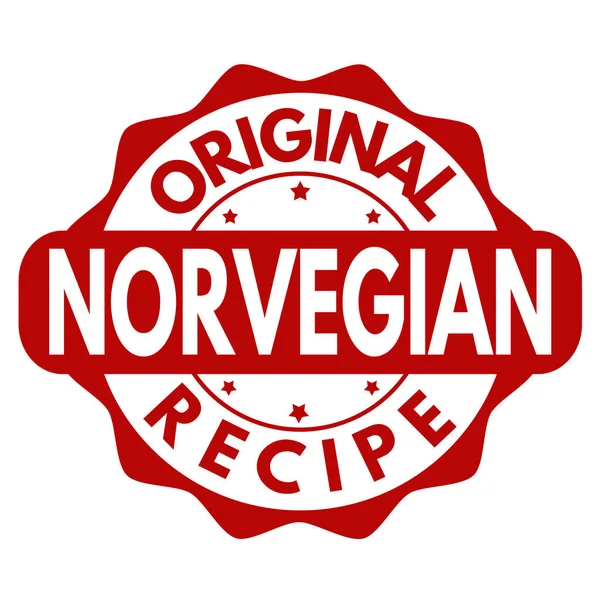Original norvegian recipe grunge rubber stamp — Stock Vector