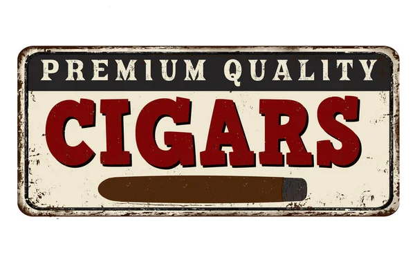 Cigars vintage rusty metal sign — Stock Vector