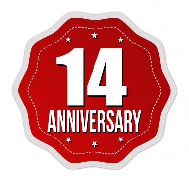 On dört yıl yıldönümü etiket veya etiket