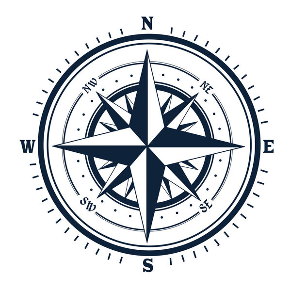 Compass icon on white background