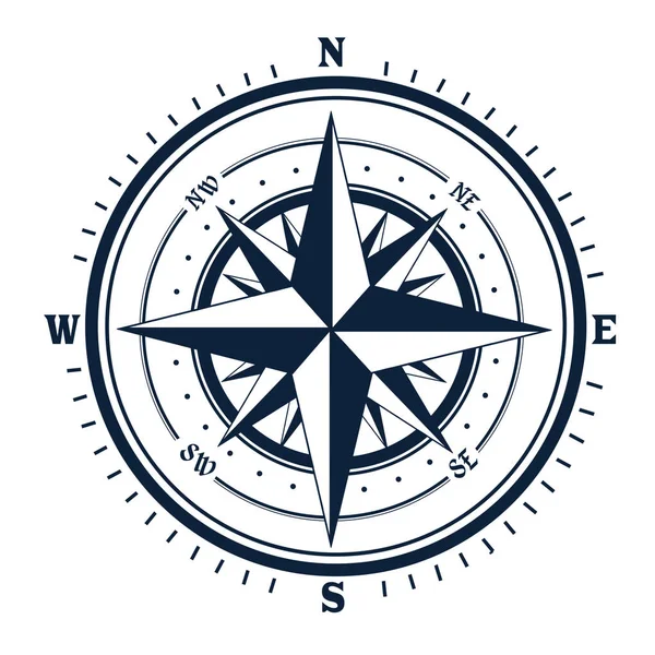 Kompas pictogram op witte achtergrond — Stockvector