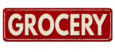 Bakkal vintage paslı metal işareti