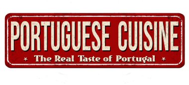 Portekizce mutfağı vintage paslı metal işareti