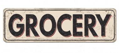 Bakkal vintage paslı metal işareti