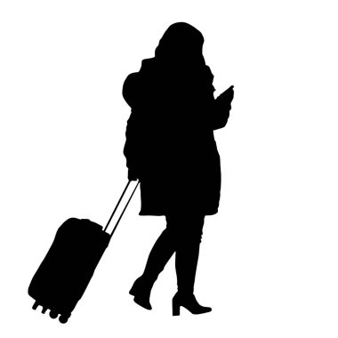 Kadın siluet arabası ile