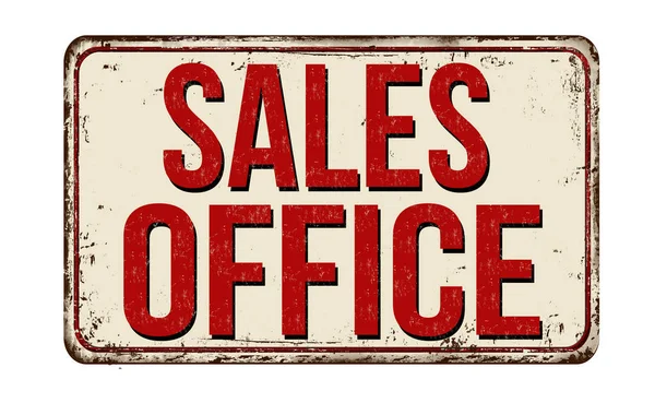 Sales office vintage rusty metal sign — Stock Vector