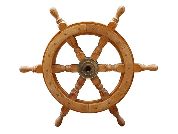 Oude houten schepen roer wiel — Stockfoto