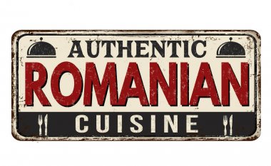 Otantik Romen mutfağı vintage paslı metal işareti