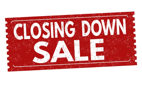 Closing down sale grunge rubber stamp — Stock Vector