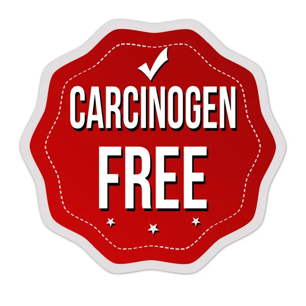 Etiqueta livre de carcinogênio ou adesivo —  Vetores de Stock