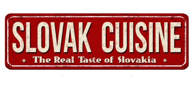Slovak mutfağı vintage paslı metal işareti