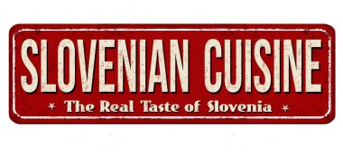 Slovence mutfağı vintage paslı metal işareti