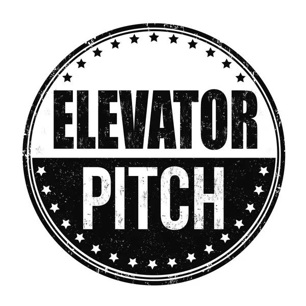 Elevator pitch grunge rubber stamp — Stock Vector