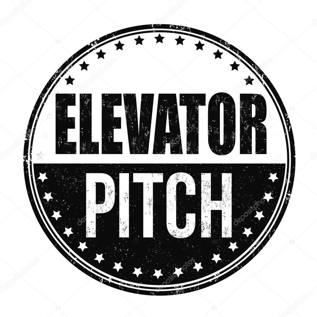Elevator pitch grunge rubber stamp